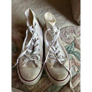 Converse white high tops 8.5 women’s